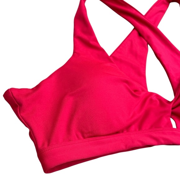 Fabletics Hot Pink Criss Cross Strappy Athletic Sports Bra Women’s Size XXL - Picture 3 of 9